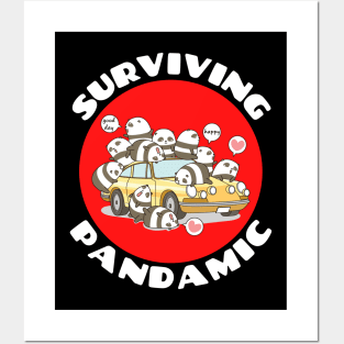 Surviving Pandamic | Panda Pun Posters and Art